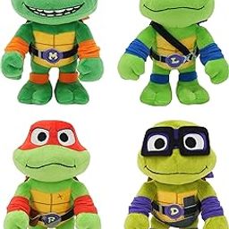 Teenage Mutant Ninja Turtles: Mutant Mayhem Plush Toys 4 Pack of 8 Inch Leonardo, Michelangelo, Raphael and Donatello, TMNT Movie-53