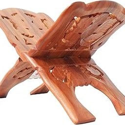 Sheesham Wooden Hand Carved Book Stand Cover Case Wooden Rehal Holy Quran Bible Gita Office Home Decor Furniture (15inches)-18