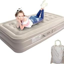 Twin Size Air Mattress with Built-in Pump, 191 x 99 x 46 cm, Grey, 136 kg Capacity, Storage Bag Included-image-28
