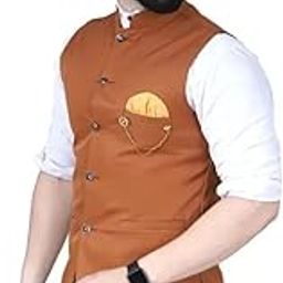 Men’s Nehru/Modi Jacket Along-with Inner Pocket | Polly Cotton Fabric | Stylish Sleeveless for Festive, Casual, or Occasional-image-94