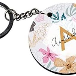 Personalized & Customized Name Letter A Front & Back Photo Round Keychain (Round Shape), Key Chain with name, Key CHain With Photo-picture-17