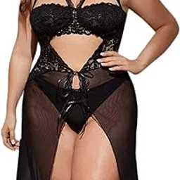 g heist Sheer Net Baby Doll Dress for Women Night Wear | Long Baby Doll Night Dress for Women (Maroon Color- 64)-picture-25