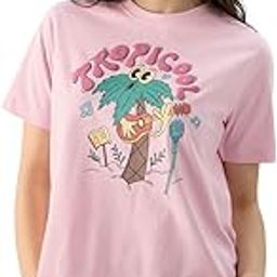 Tropicool Women and Girls Short Sleeve Round Neck Pink Graphic Printed Cotton Regular Fit T-Shirts-image-118