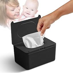 Stavae Baby Wipes Dispenser Wipe Container Keep Wipes Moist Baby Wipe Holder Easy Open Wet Tissue Storage Non-Slip Box Case for Bathroom Baby Nursery-0