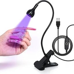 krofaue UV LED Nail Lamp, Gel UV Nail Lamp 3W 5V Gel Nail Polish UV Light with 4 Levels Setting Gooseneck Lamp Clip Professional Nail Dryer for Gel Polish Curing Nail Tips Art Tools Accessories-image-10