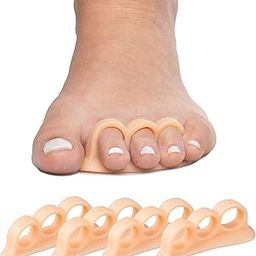 Hammertoe Corrector - 3 Separator Loops | For Realign Bent, Crooked, Curled, Claw, Hammer Toes | One Size | Cushion Crest for Men and Women - Beige (Pack of 2)-image-71