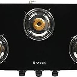 Faber Gas Stove 3 Burner Glass Cooktop (Jumbo 3BB SS) Manual Ignition, Steel Frame Body, Black-image-37