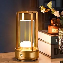 Touch Table Lamp, Battery Powered, Wireless Mushroom Lamp with 3 Brightness, Rechargeable Night Light for Bedroom, Office, Restaurant, Reading (Table lamp - 3)-picture-20