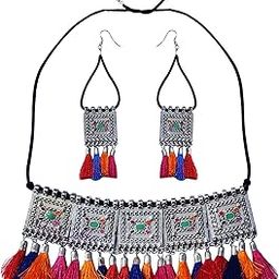 Alloy Brass Necklace Earrings Set for Women-image-58