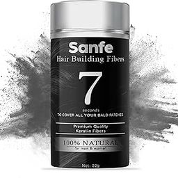 Sanfe Instant Bald Spot Covering Fibers (22g) | For Fine and Thinning Hair for an Instantly Thicker & Fuller Look - Best Value & Superior Formula | Black-image-6