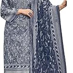 Women's Pure Lawn Cotton Pakistani Embroidered Suit Dress Material with Unstitched Bottoms and Cotton Dupatta-picture-26