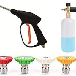 Painter Spray Gun (LABEL) Combo of Pressure Cleaning Gun Trigger Type PCG-11T with Foam Gun FG-23 and Pressure washer Nozzles.-2