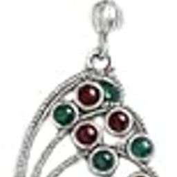 Silver Plated Multicolor Crystals Brooch/Saree Pin Clothing Accessories for Womens-picture-2