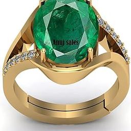 8.00 Ratti Certified Natural Emerald Panna Panchdhatu Adjustable Rashi Ratan Gold Plating Ring for Astrological Purpose Men & Women-image-64