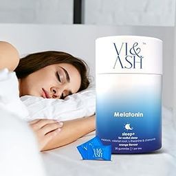 Vi & ASH Non-Addictive Melatonin Gummies - Orange Flavor with Valerian, L-Theanine & Chamomile for Better Sleep, Vegan Gummies That Promote Restful Sleep, Wake Up Feeling Refreshed - 30 Days Pack-8