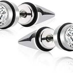 Jewellery Piercing Silver Stud Earrings for Men Boys/Boyfriend/Mens (1 PCS) - BALI-154-image-56