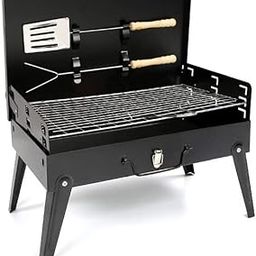 Electric BBQ Grill, Smokeless Portable Briefcase Style, 2000W with Adjustable Height, Stainless Steel Frame, 48x38x6 cm-image-51