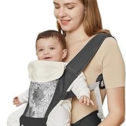 StarAndDaisy Baby Carry Bag/Baby Carrier With Hip Seat/Kangaroo Bag For 0 To 2 Year Baby With 6 Carrying Position, Storage Pocket & Breathable Honycombe Sturcture Fabric. Black, 0-2 Years Infant-image-97