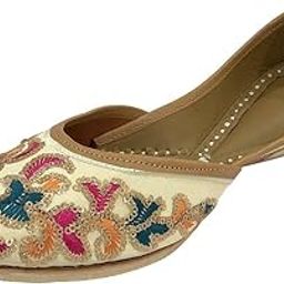 Women's Juti for Wedding Soft Flat Handmade Mojari Indian Shoes Ethnic Traditional Punjabi Jutti Multi-image-55
