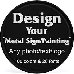 Personalized Custom Metal Sign, 12x12 Inch Custom Round Sign with Message Text Logo Photo, Tinplate Business Outdoor Decor, Multiple Colors and Fonts-image-15