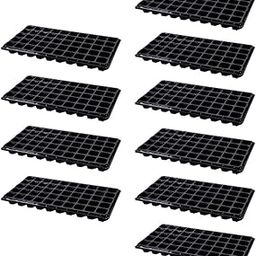 DOITOOL 10Pcs Seeds Starter Tray， 50 Cell Garden Seedling Starter Grow Trays Size 22. 22 x 11 Inch for Planting Seedlings, Greenhouse, Wheatgrass, Microgreens.-image-59