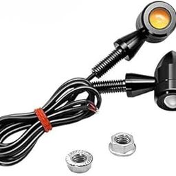 SELVIKE Side LED Indicator Light Original Waterproof Aluminum Bullet Shape Turn Signal Lights Indicator motorcycle lights Universal for All Bikes Models Turn Signal Lights Motorcycle (Black,Yellow)-image-10