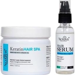 Noxiva Keratin Hair Spa & Serum Combo Deep Repair & Frizz Control with Argan Oil Smooth, Nourish & Shine Care Kit for Damaged, Dry Hair-picture-22