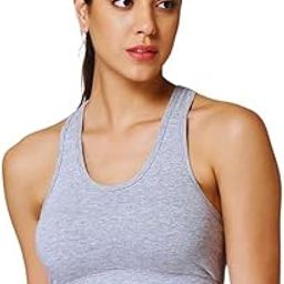 Shoppy Villa - Sports Bras for Women | Gym Bras for Women Workout | Yoga, Camisole Bra, Lighty Padded Cup Bra with Full Coverage with Removable Pads | Grey | M-picture-16