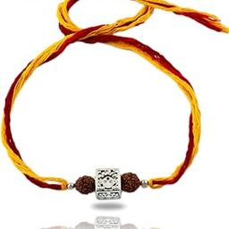 Jewellery 925 Sterling Silver Maa Durga Silver Story Box Bead with Rudraksha Moli Bracelet for Men and Women-image-60
