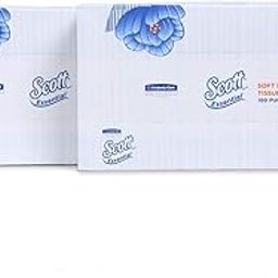 Scott® Essential 2 ply Facial Tissue Flat Box, 100 Pulls, Pack of 2 (Total 200 Sheets) (51120A)-image-1