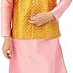 (Since 1958 Men's Silk Blend Kurta Pyjama & Nehrujacket Combo-image-41