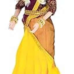 Maalona | Sangeetha | South Indian Doll in Traditional Silk Saree, Accessories | Celebrating Indian Culture Through Play | Gift for kids | 11.3 Inch, Yellow & Purple-image-90