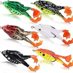 Sougayilang 6PCS Frog Lure Ray Frog Topwater Fishing Crankbait Lures/Artificial Soft Bait-image-6