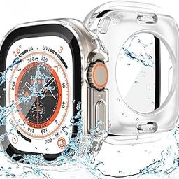 Vemigon Waterproof Case for Apple Watch Ultra 2 / Ultra with Tempered Glass Screen Protector 49mm, Full Coverage Hard PC Bumper Back Frame, Protective Cover for iWatch Ultra- (49mm Clear)-image-82
