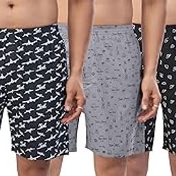 Mens Pure Cotton Printed Regular Boxer Shorts (Pack of 3)-image-80