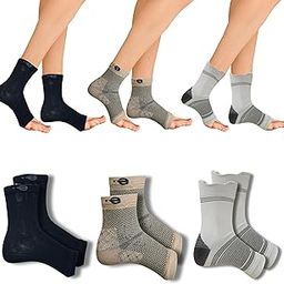Ecosync Open Toe Bamboo Cotton Neuropathy Compression Socks - Combo Pack of 3 (Black + Beige + Classic Trio), Moisture-Wicking, Pain Relief, Breathable, Soft, Anti-Bacterial, Unisex, Eco-Friendly-image-75
