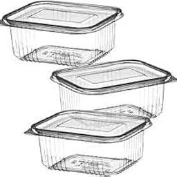 Khaana Packaging Hinged Pet - Rectangular Containers with lid I Transparent Reusable Air Tight Box I Containers for Kitchen Storage Serving Food delivery Home Outdoor, Travel Pack of 25 (100ml, Paper)-18
