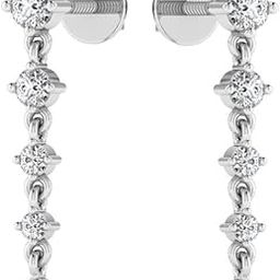Pure 925 Silver Sparkling Linear Dangle Drop Earrings For Women | Gift For Wife, Sister & Girlfriend-picture-7