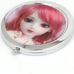 Small Pocket Mirror for Women Compact Cosmetic Makeup Mirror Double Sided Travel Mirror for Purse Handbag Portable Mini Mirror (1) Framed, Round, Tabletop Mount, Multicolour-picture-36