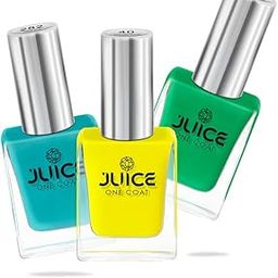 JUICE Quick-dry, Chip Resistant, Gel Finish, 100% Veg Paint, High Gloss, F&D APPROVED COLORS & PIGMENTS Nail Polish for Women, 3 in 1 Nail Kit (180 ml)-9