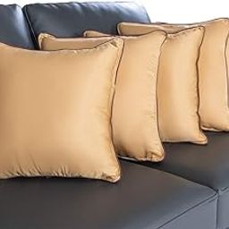Wakefit Cushion for Sofa | Super Soft Fabric Cushion Pillow, Throw Pillow for Sofa | Hollow Fibre Fill | 16x16 Inches | Beige | Set of 5-image-20