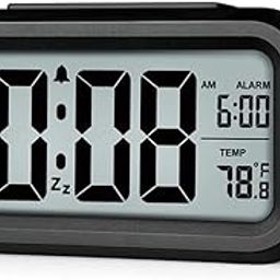 MOMITTLE® Digital Alarm Clock with Automatic Sensor, Date and Temperature Display, Table Clock for Students, Home, Office, Corporate Use (Black Digital)-16