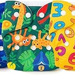 CuteLittle Smart Reusable Cloth Diaper with Wetness Alert Sensor - Leak-Proof and Gentle on Baby’s Skin, Fits [3M - 3Y][7-17kg] (3 Diaper,3 Insert,1 Sensor) P6/7/8-image-35