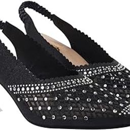 Pointed Toe Embellished Pumps for Women & Girls-27
