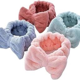 Spa Headband for Women, Facial Makeup Headband Soft Coral Fleece Cosmetic Headband for Women Girls Bow Hair Band Head Wraps for Washing Face Mask Spa Shower Gifts (ANY COLOUR) (FB02, PACK OF 2)-40