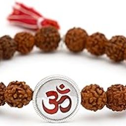 Pure 925 Sterling Silver Om Coin Rudraksha Stretchable Bracelet/Rakhi Set For Brother With Roli Chawal And Rakshabandhan Greeting Card For Brother/Boys/Men/Unisex-48