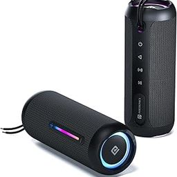 Portronics Breeze 5 25W Portable Wireless Bluetooth Speaker with in Built Mic,6 Hrs Playtime,RGB LEDs,TWS Mode,BT 5.3v,USB Drive,SD Card,AUX in,FM Radio,IPX5 Water Resistant,Type C Charging(Black)-27