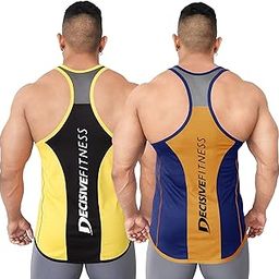 Gym Stringer Vest for Men Sleeveless Workout Tank Top for Bodybuilding Muscle Fit Sportswear | Combo Pack-image-54