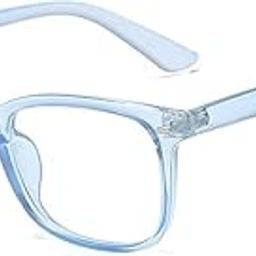 ARZONAI Blue Light Blocking Glasses Gaming Filter Transparent Square Eyeglasses for Eye Protection Men Women, Computer/Tablet/Laptop/Mobile/TV, Anti-blue & Anti eyestrain (Crystal Blue)-image-81