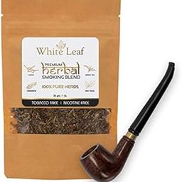 White Leaf 100% Natural Flavour Herbal Smoking Blend 1 Pack (1 Oz/ 30 gm) - Tobacco & Nicotine Free Smoking Mixture With Wooden Pipe-picture-24
